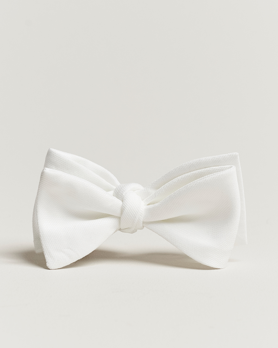 Men | Bow Ties | Amanda Christensen | Cotton Pique Self Tie White