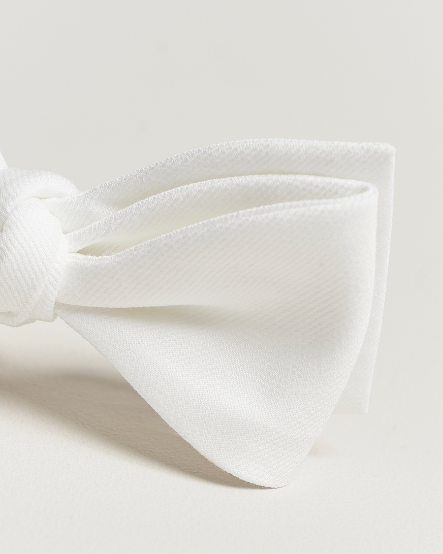 Men | Bow Ties | Amanda Christensen | Cotton Pique Self Tie White