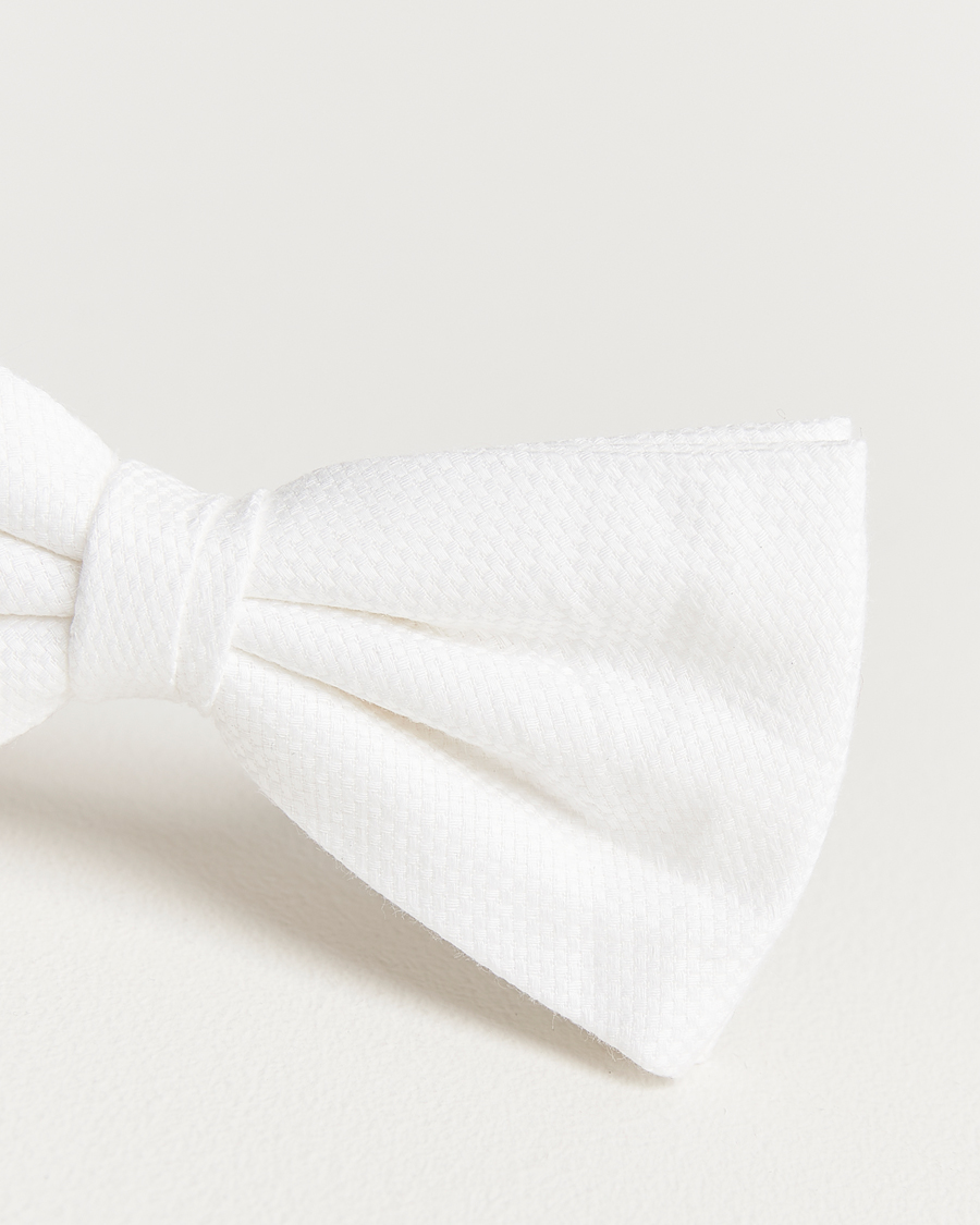 Men | Bow Ties | Amanda Christensen | Cotton Pique Pre Tie White