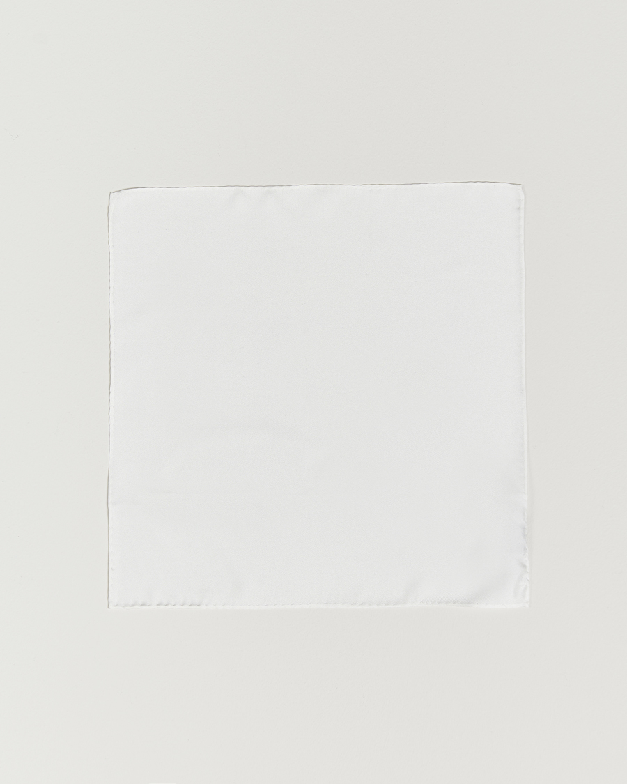 Men | Pocket Squares | Amanda Christensen | Handkercheif Silk White