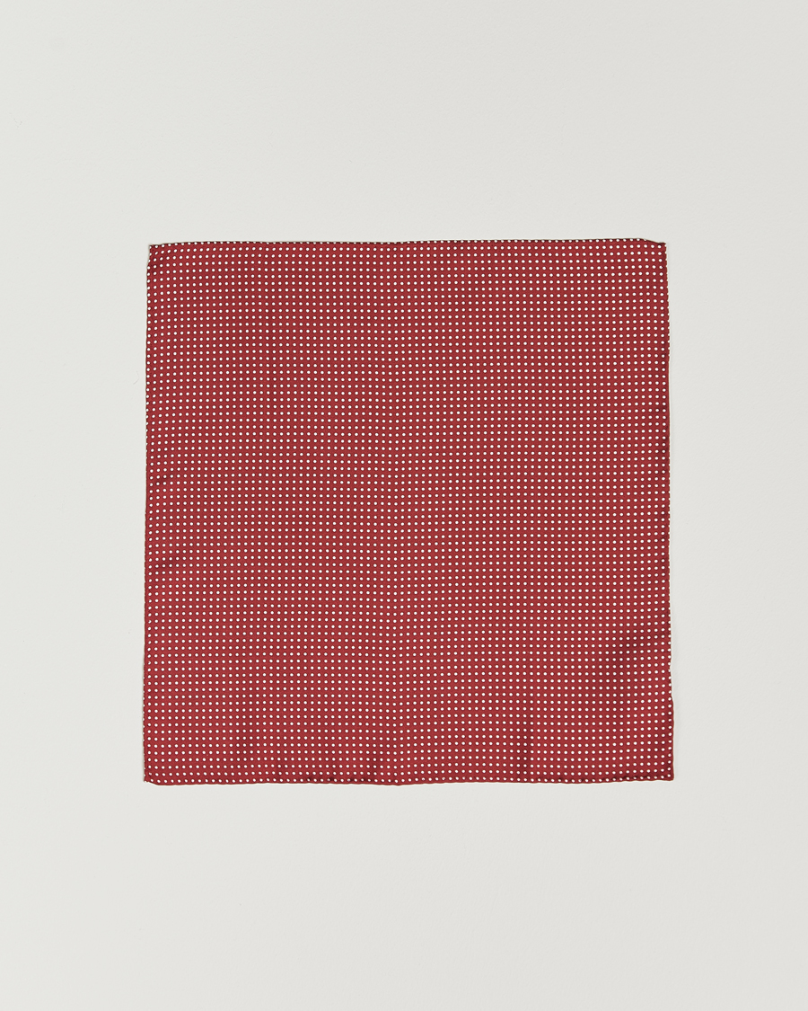 Men |  | Amanda Christensen | Handkerchief Dot Silk Wine Red