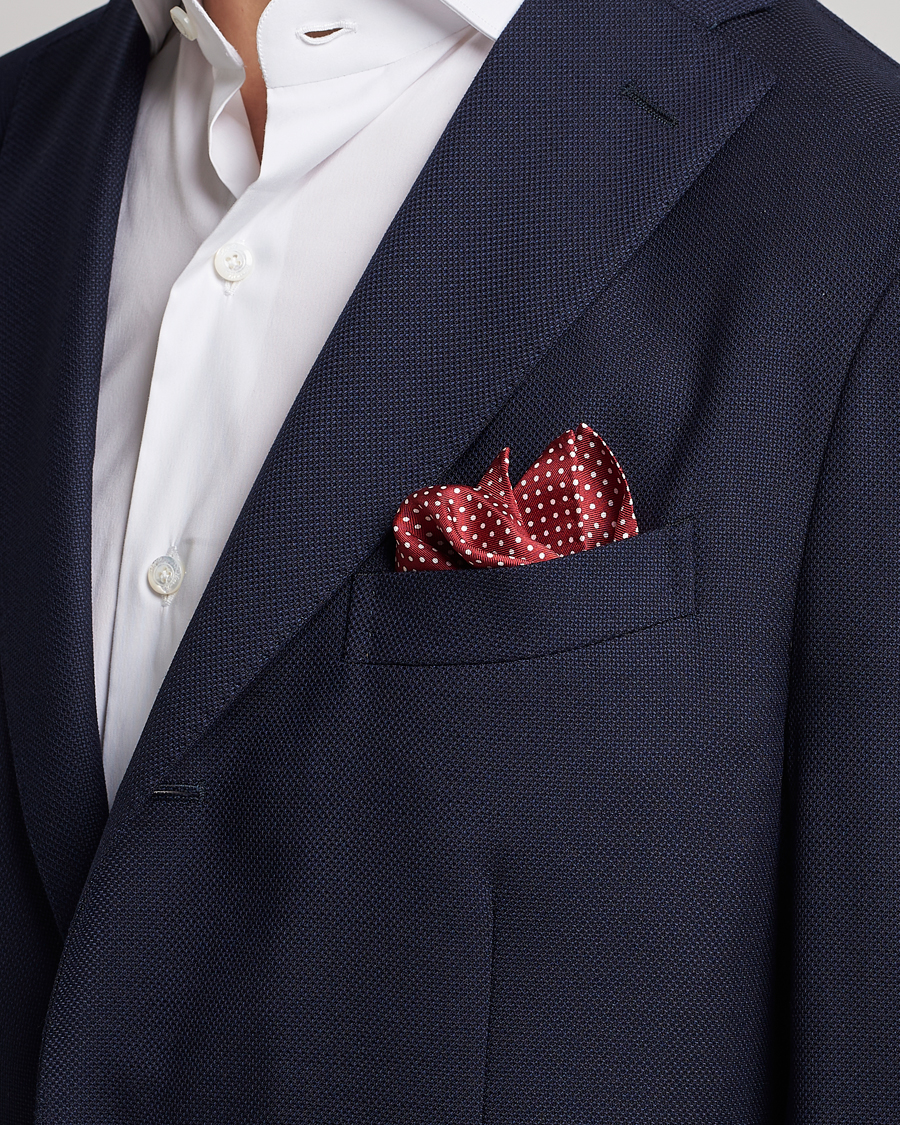 Men | Business & Beyond | Amanda Christensen | Handkerchief Dot Silk Wine Red