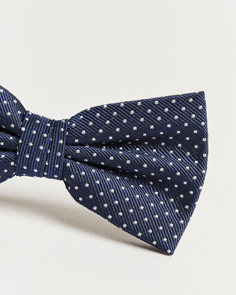 Men | Bow Ties | Amanda Christensen | Micro Dot Pre Tie Silk Navy