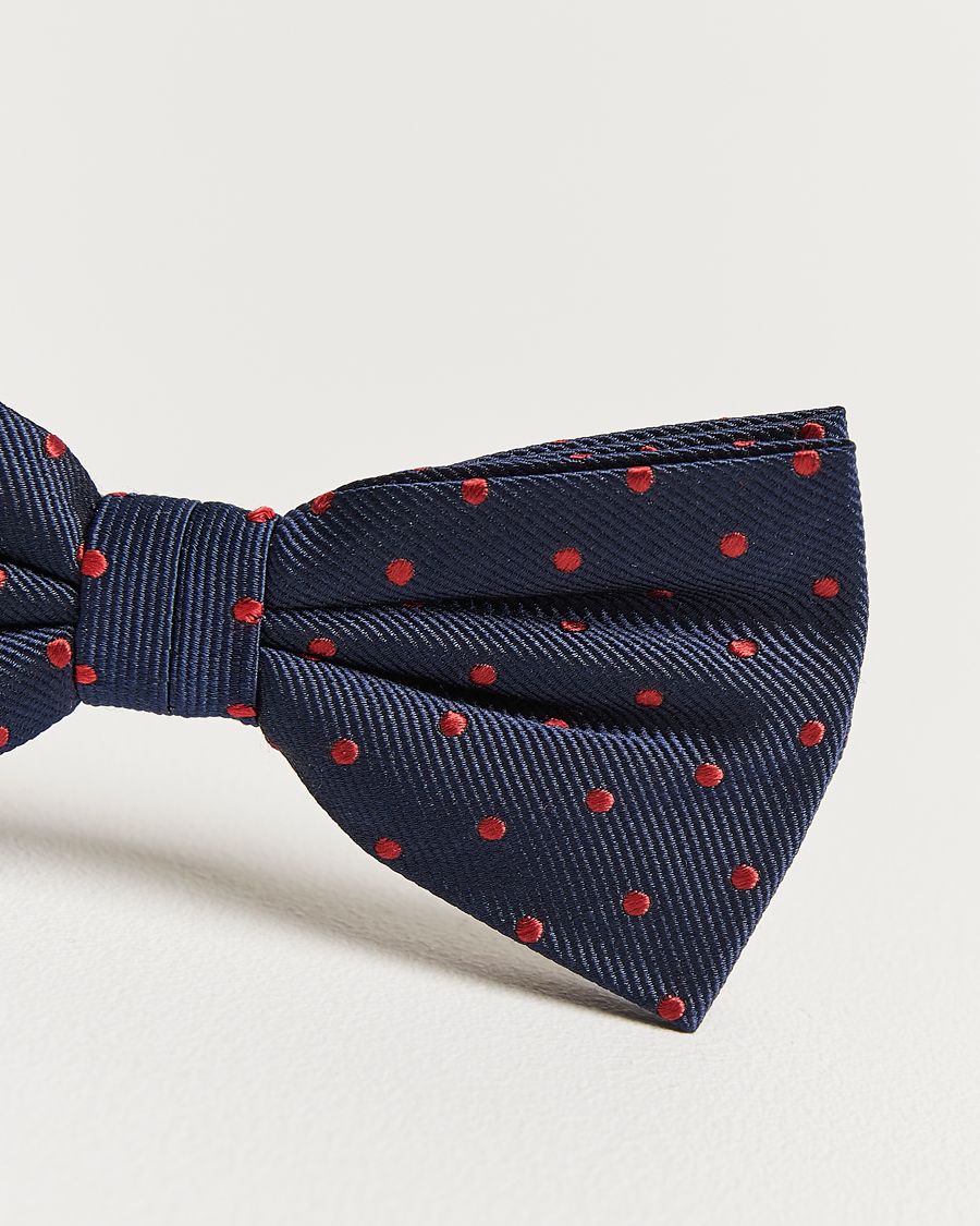 Men | Amanda Christensen Dot Pre Tie Silk Navy/Wine | Amanda Christensen | Dot Pre Tie Silk Navy/Wine