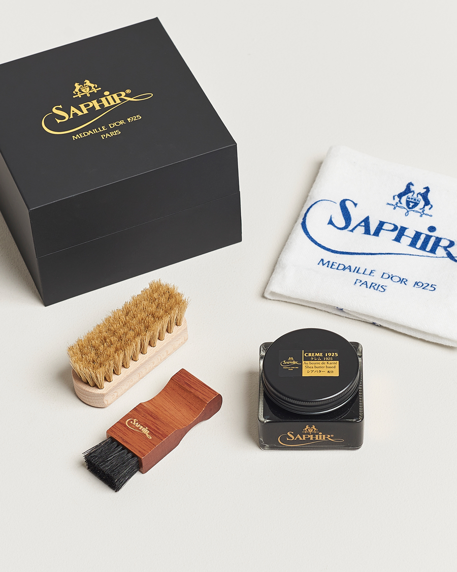 Men | Shoe Care | Saphir Medaille d'Or | Gift Box Creme Pommadier Black & Brush