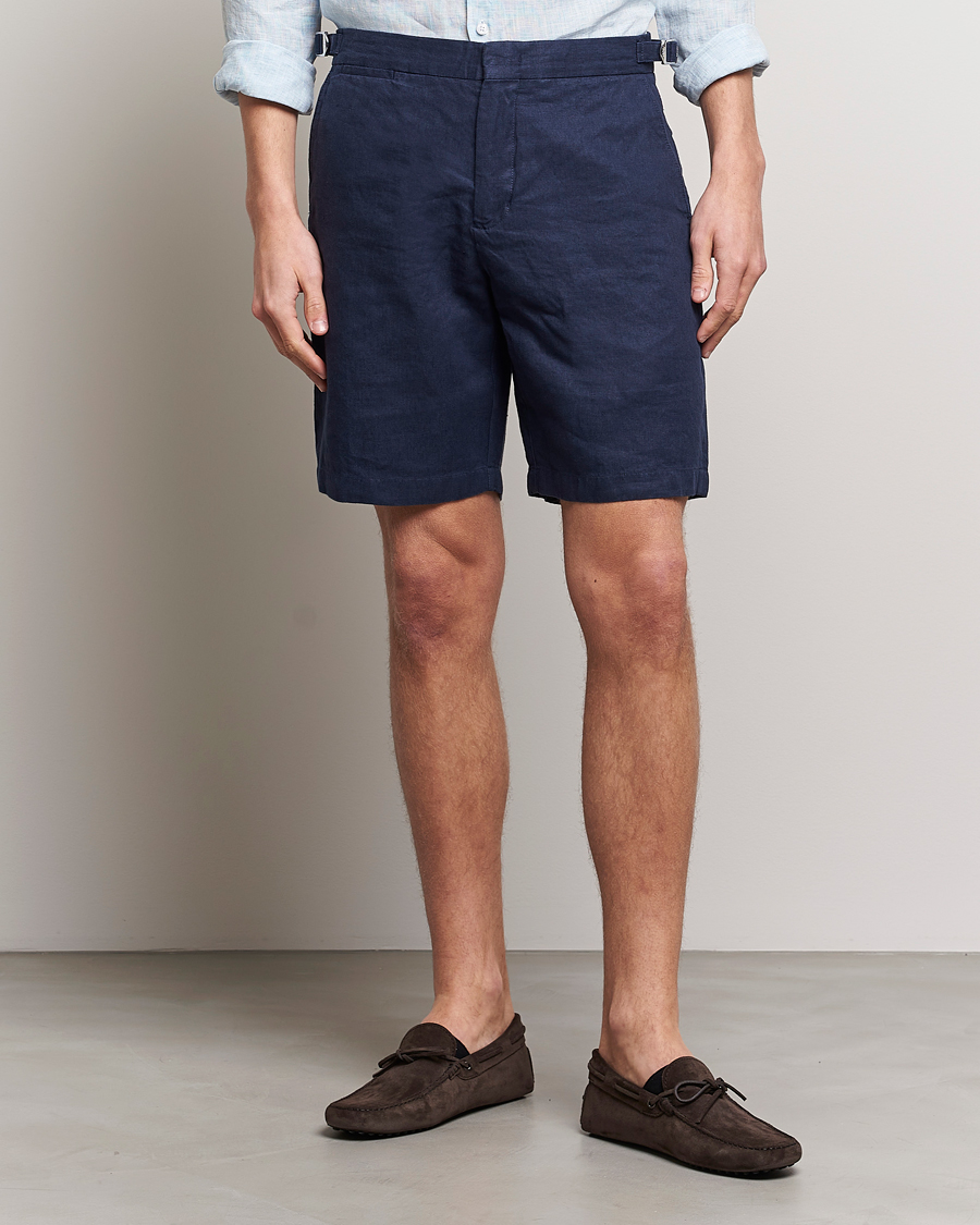 Men | The Linen Closet | Orlebar Brown | Norwich Linen Shorts Navy
