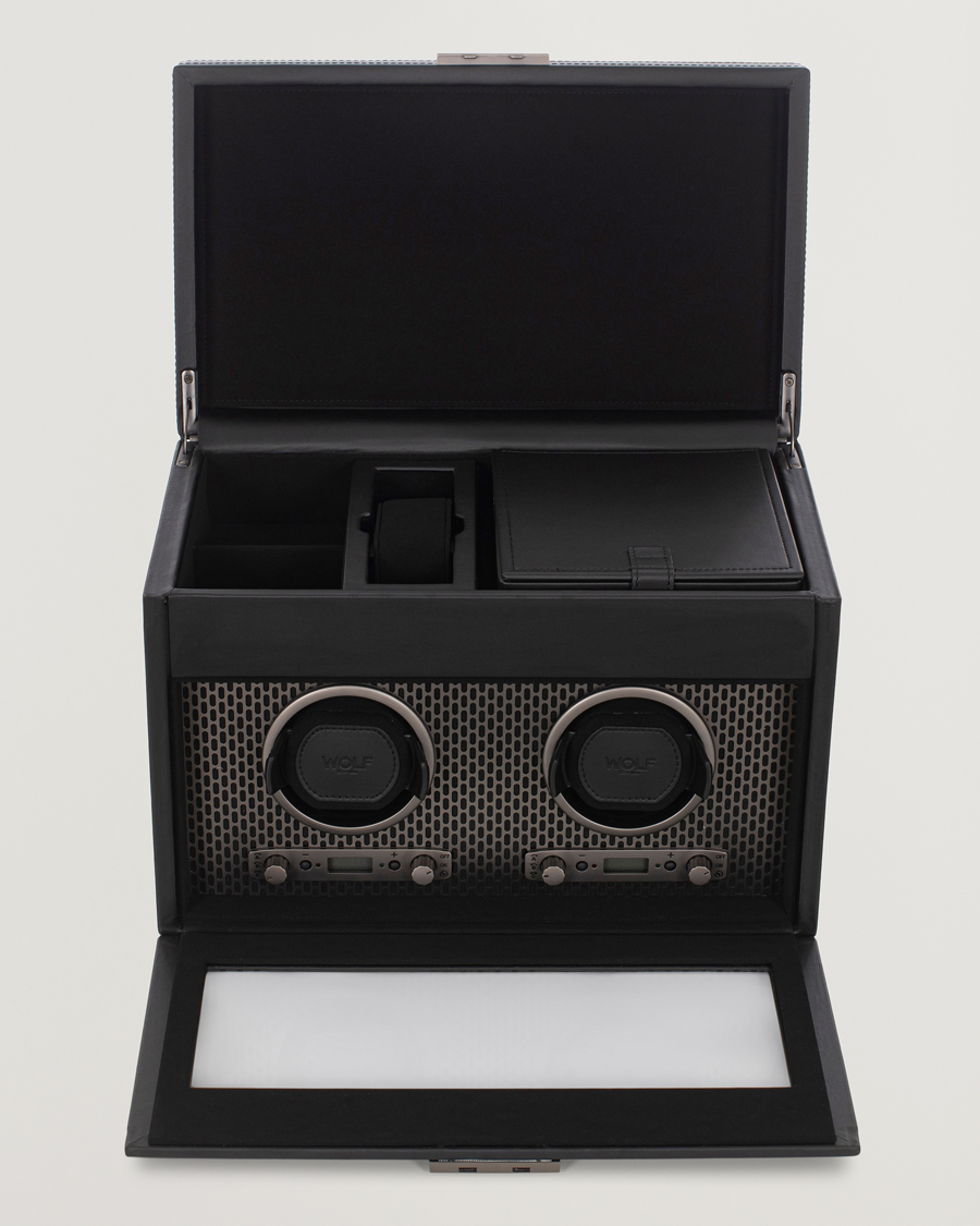 Men | Watch winders & boxes | WOLF | Axis Double Winder and Travel Case Powdercoat