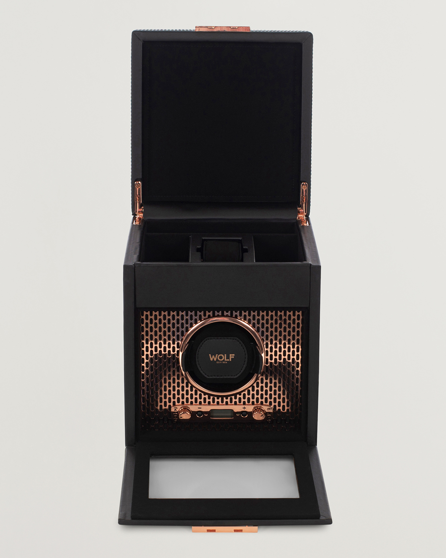 Men | Watch & Jewellery Boxes | WOLF | Axis Single Winder with Storage Copper