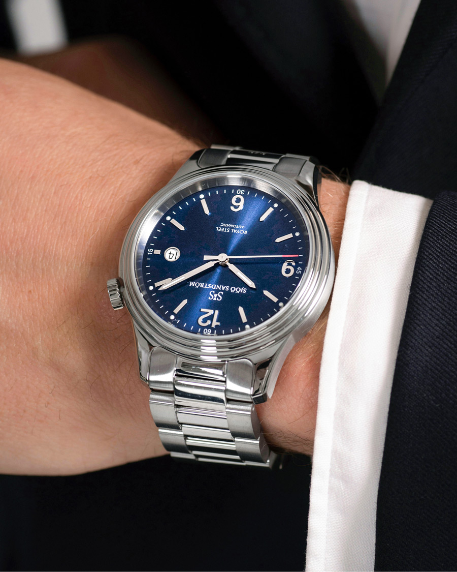 Men | Fine watches | Sjöö Sandström | Royal Steel Classic 41mm Blue and Steel