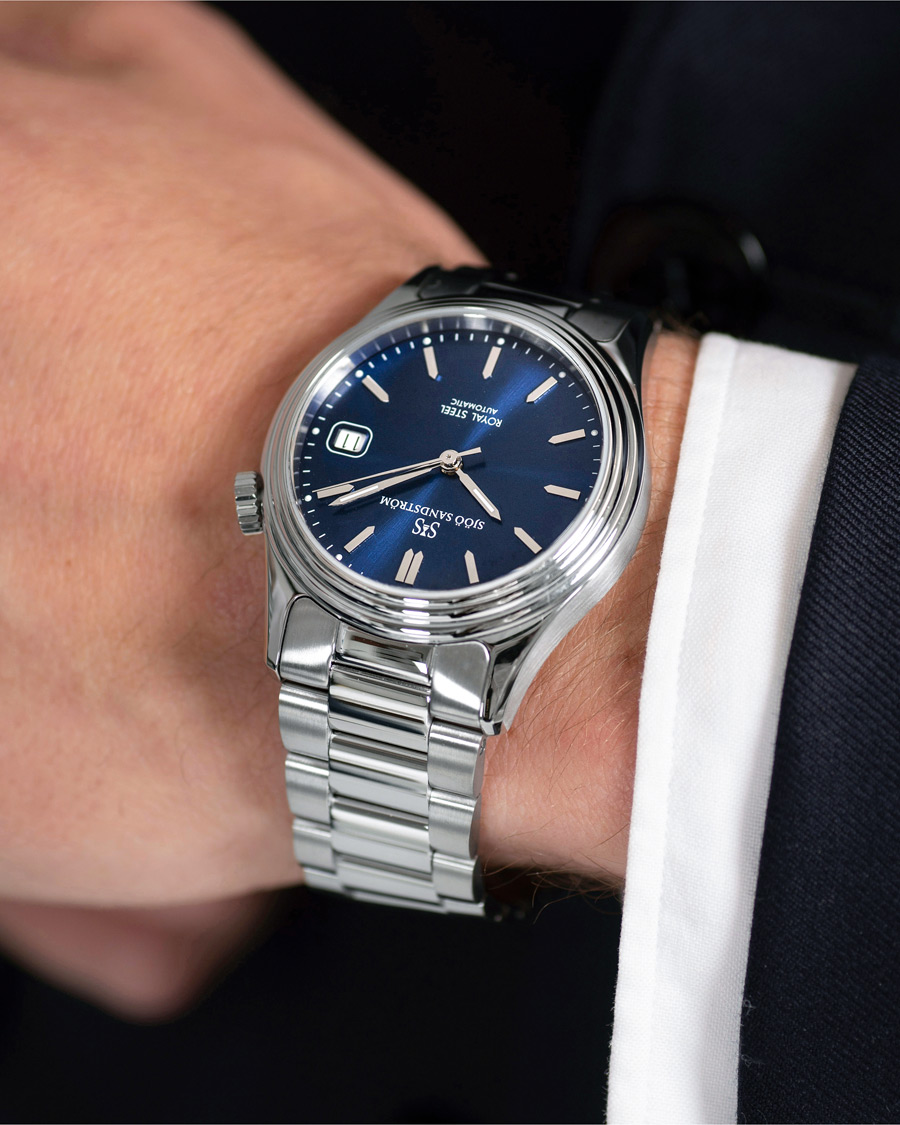 Men | Watches | Sjöö Sandström | Royal Steel Classic 36mm Blue and Steel