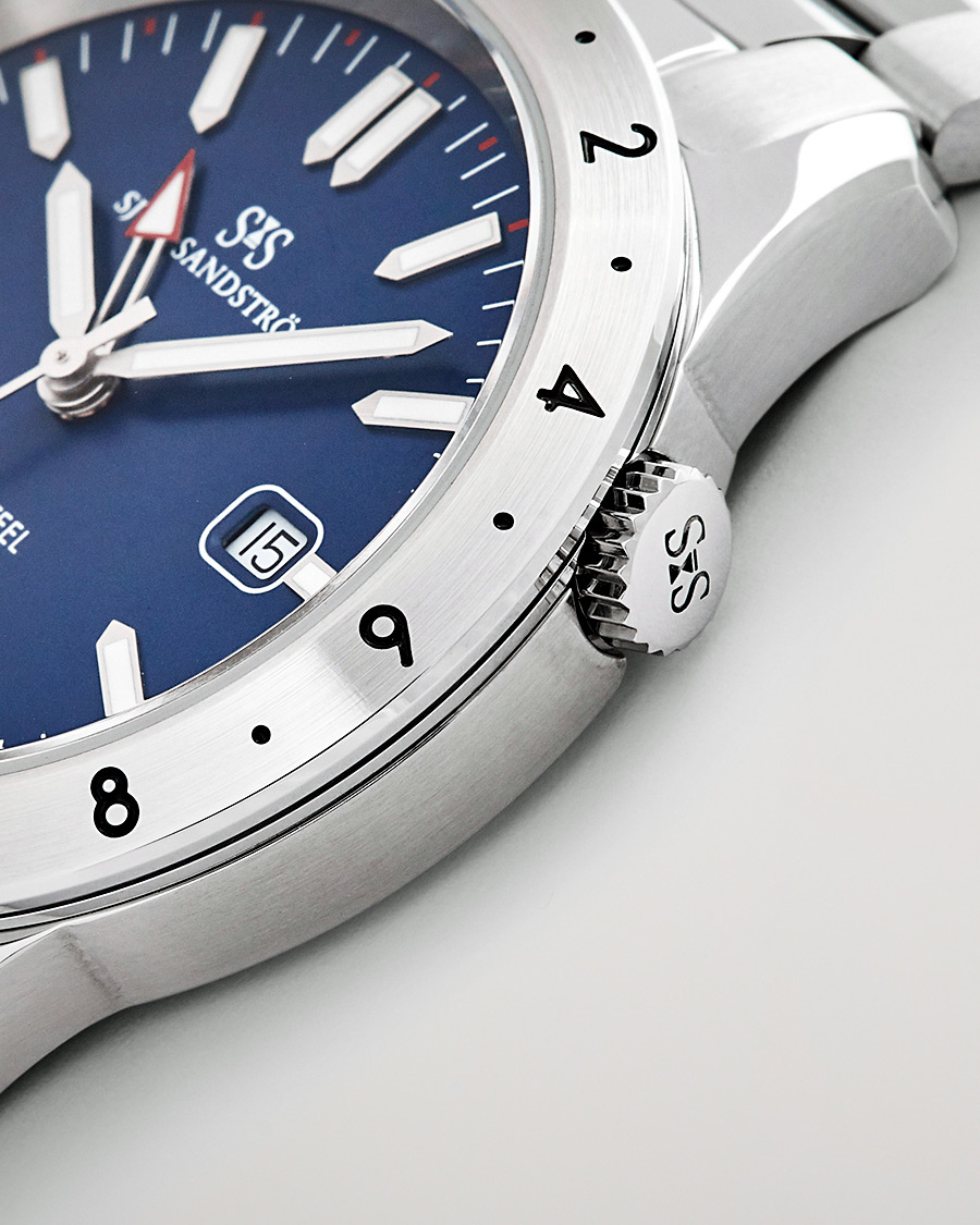 Men | Sjöö Sandström Royal Steel Worldtimer 41mm Blue with Steel | Sjöö Sandström | Royal Steel Worldtimer 41mm Blue with Steel