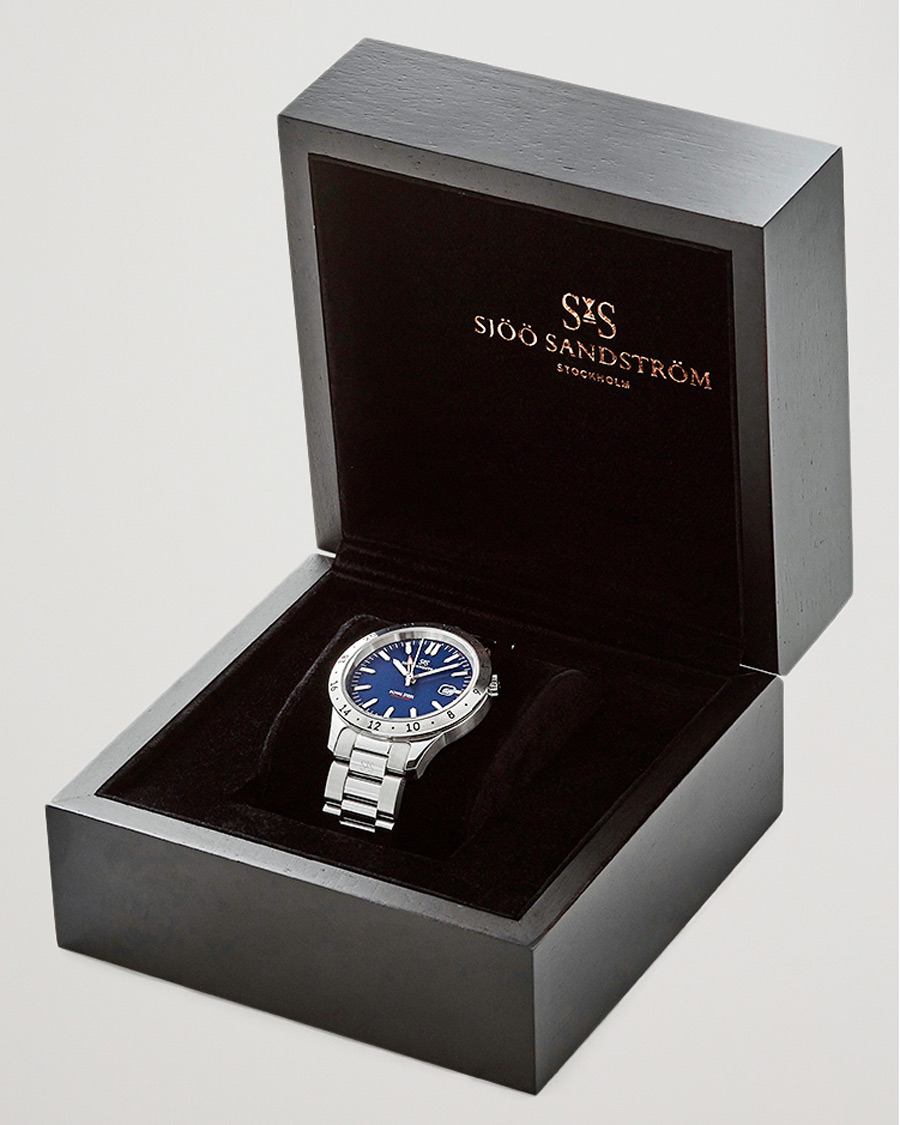 Men | Sjöö Sandström Royal Steel Worldtimer 41mm Blue with Steel | Sjöö Sandström | Royal Steel Worldtimer 41mm Blue with Steel