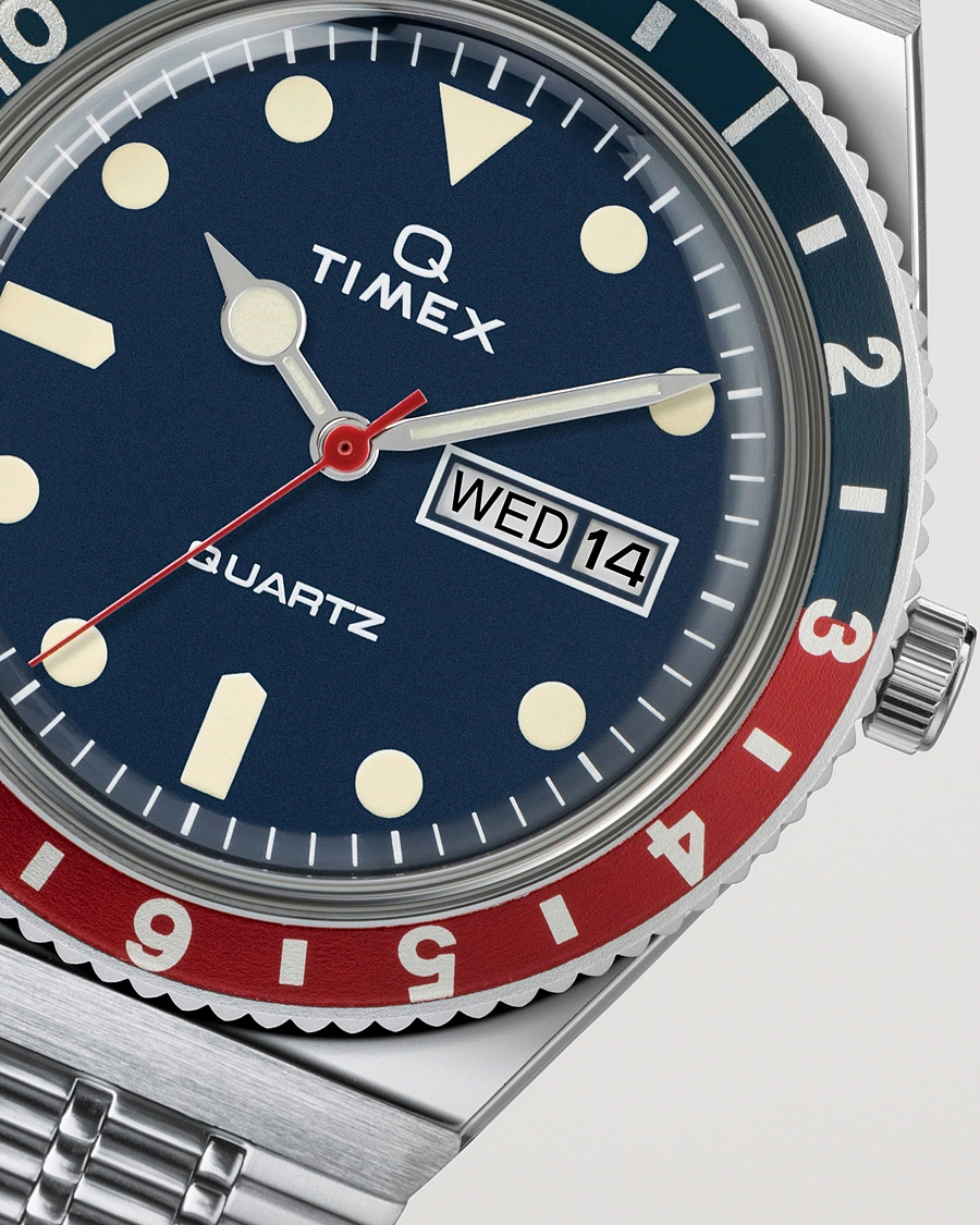 Men | Timex Q Reissue 1979 Silver/Blue Dial | Timex | Q Reissue 1979 Silver/Blue Dial