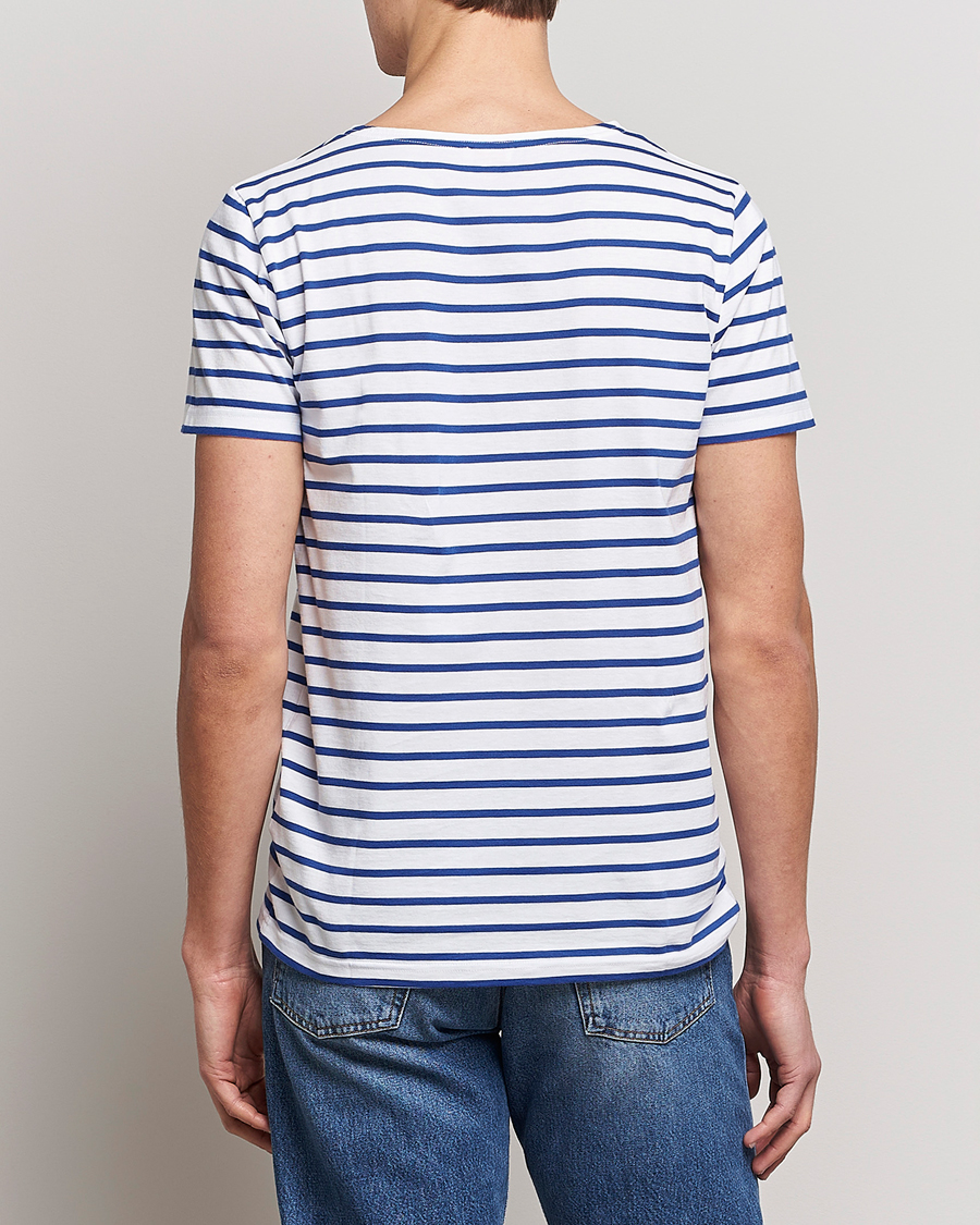 Men | T-Shirts | Armor-lux | Hoëdic Boatneck Héritage Stripe T-shirt White/Blue