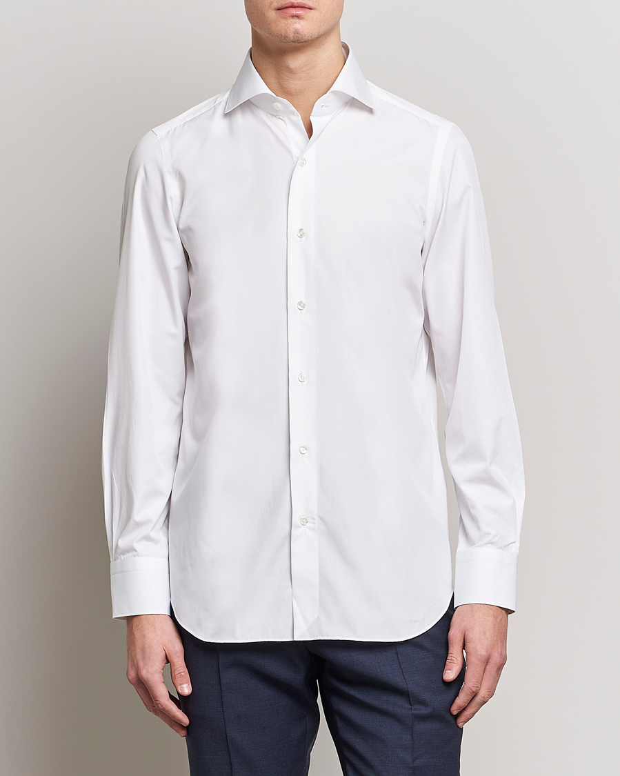 Men | Business Shirts | Finamore Napoli | Milano Slim Fit Classic Shirt White