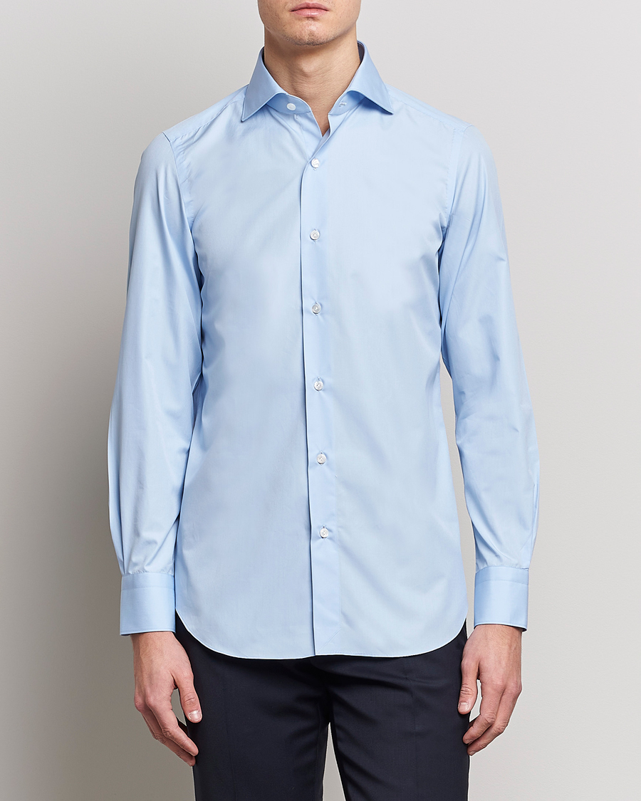 Men | Business Shirts | Finamore Napoli | Milano Slim Fit Classic Shirt Light Blue