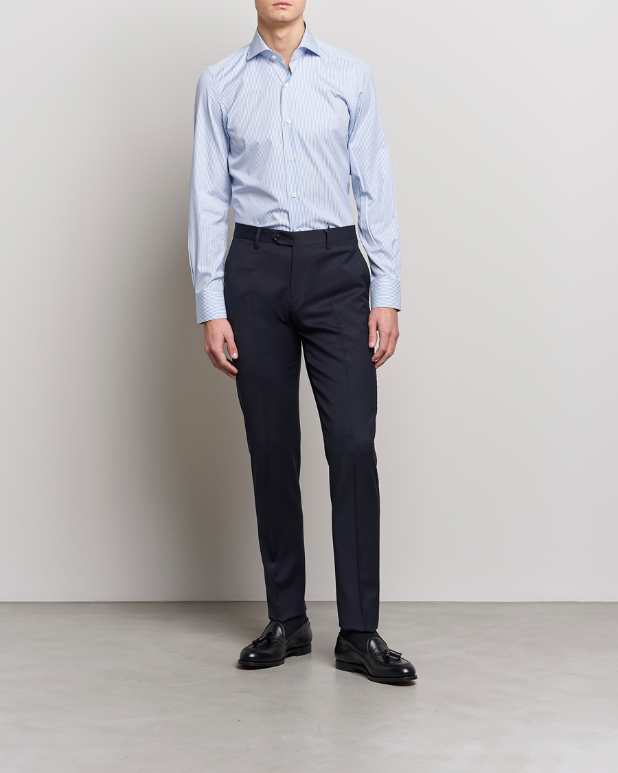Men | Shirts | Finamore Napoli | Milano Slim Fit Classic Shirt Blue