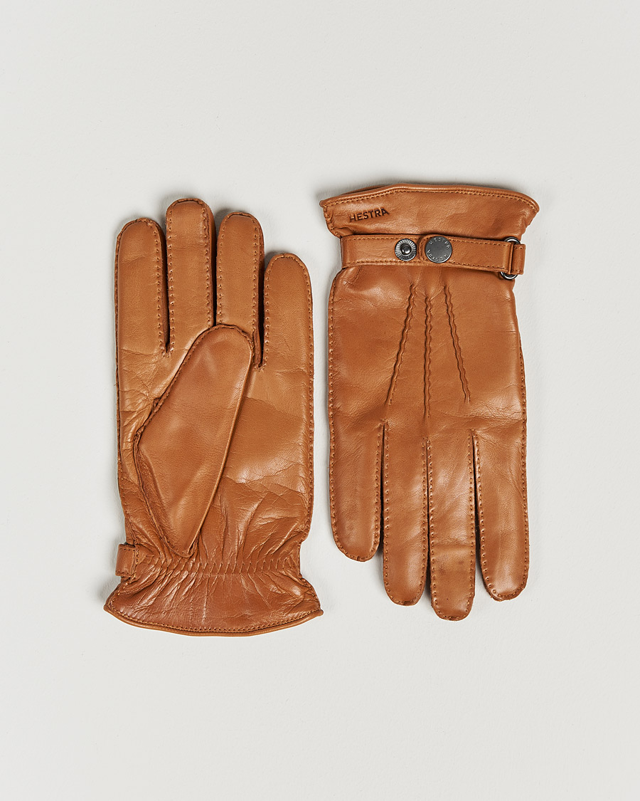 Men | Gloves | Hestra | Jake Wool Lined Buckle Glove Cognac