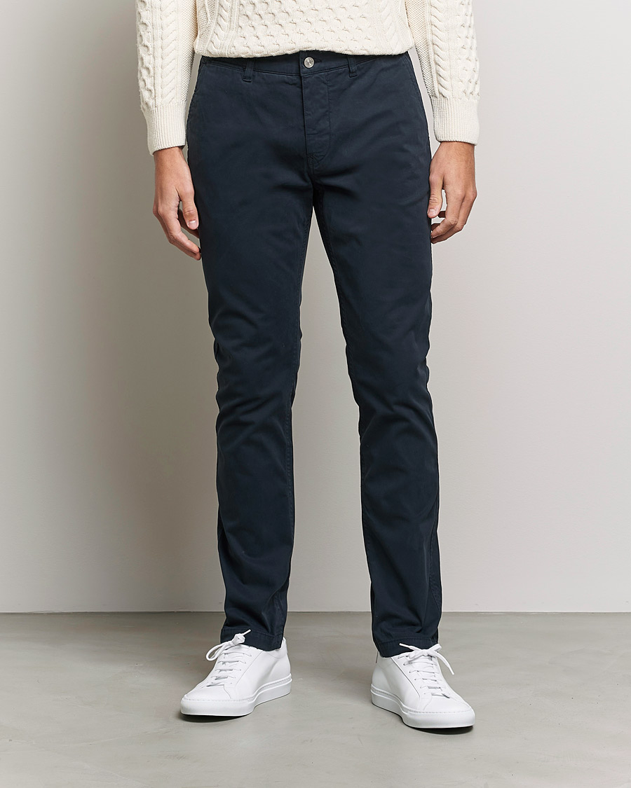 Men | Trousers | NN07 | Marco Slim Fit Stretch Chinos Navy Blue