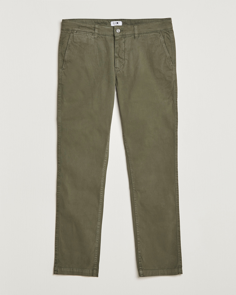 Men | Trousers | NN07 | Marco Slim Fit Stretch Chinos Army Green