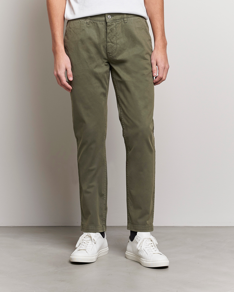 Men | Trousers | NN07 | Marco Slim Fit Stretch Chinos Army Green