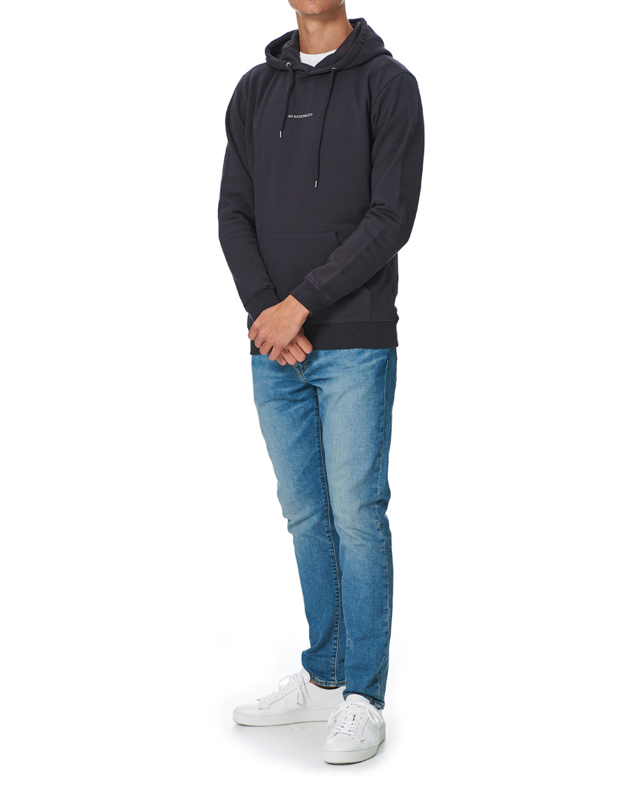 Men | Sweaters & Knitwear | NN07 | Barrow Printed Hoodie Navy Blue