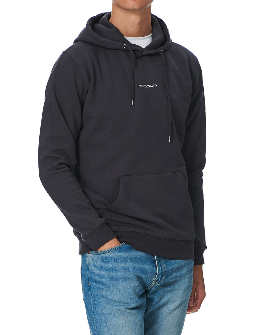 Men | Sweaters & Knitwear | NN07 | Barrow Printed Hoodie Navy Blue