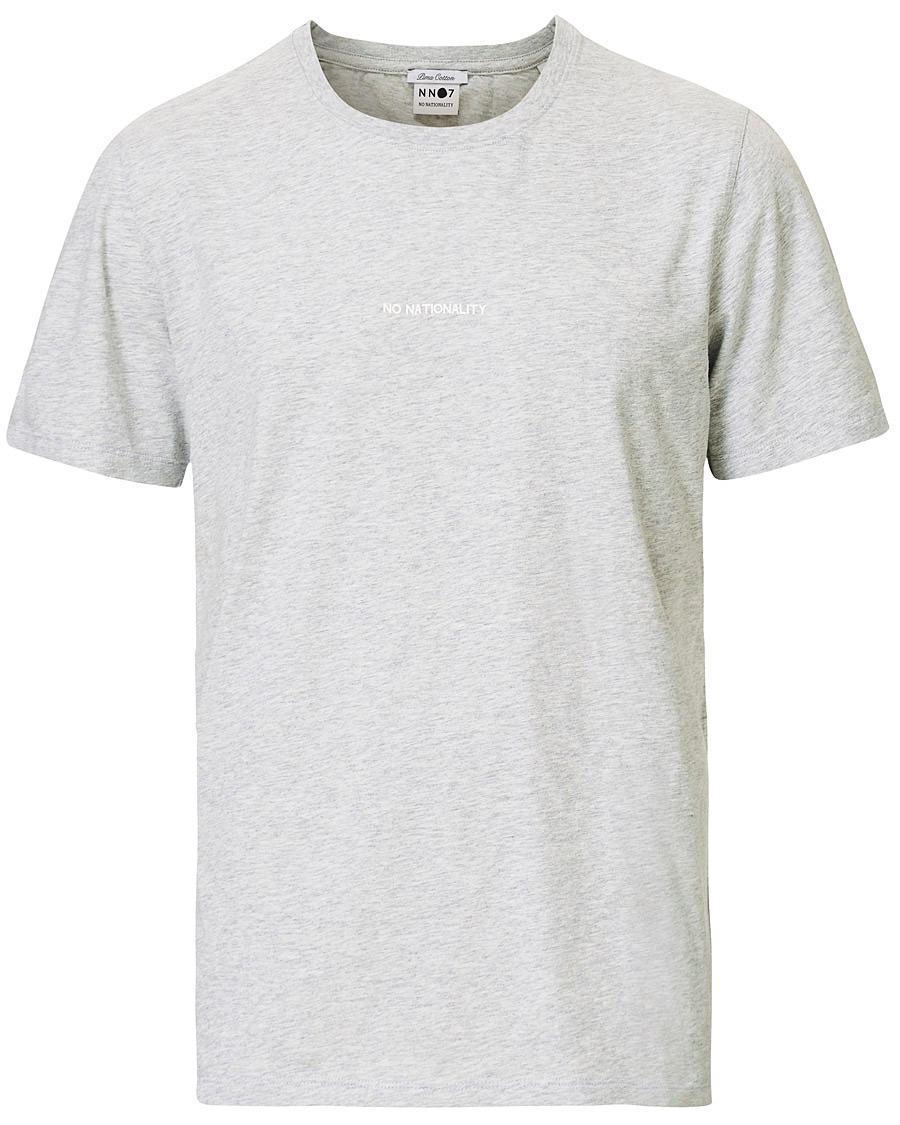 Men | T-Shirts | NN07 | Ethan Printed Crew Neck Tee Light Grey Melange
