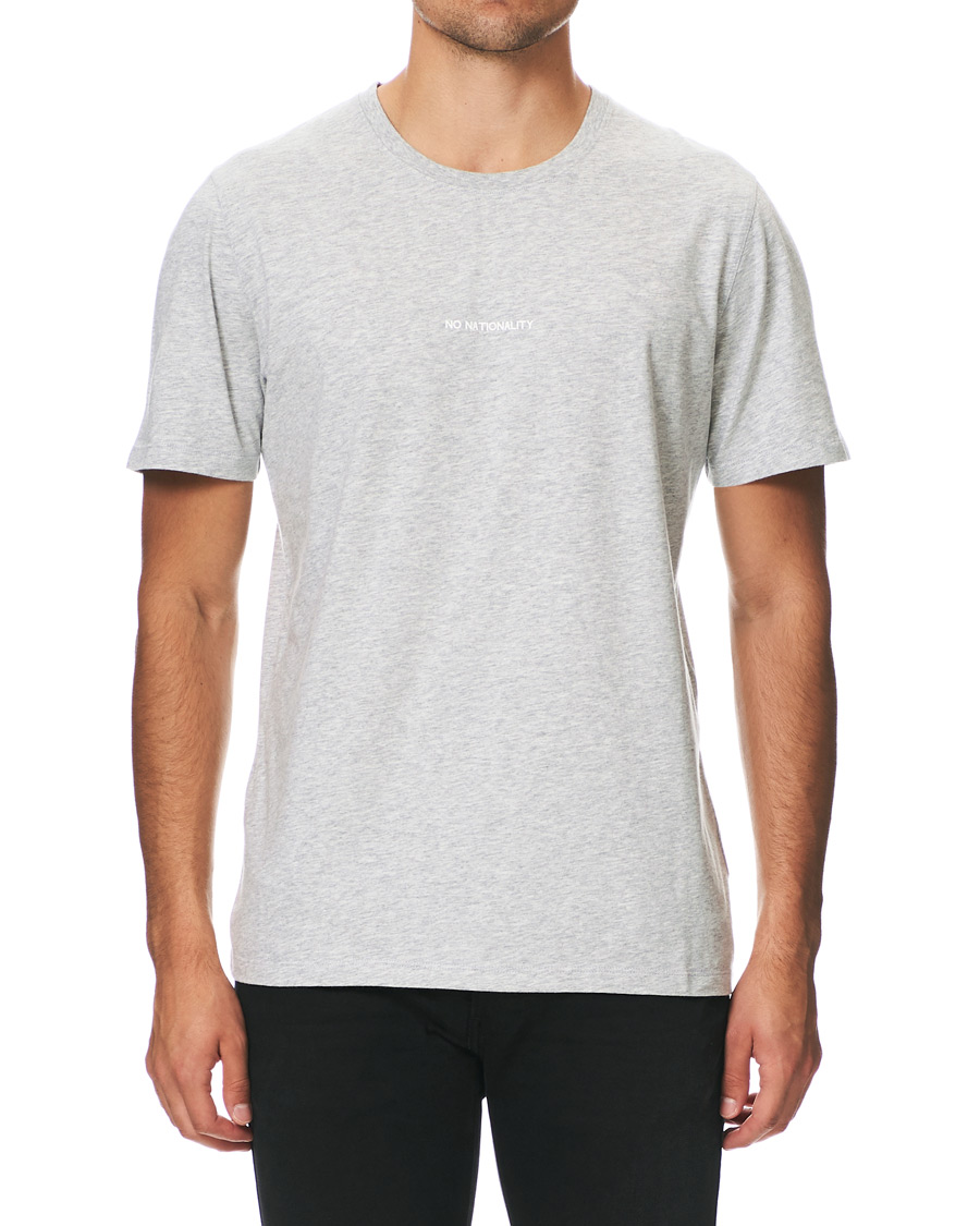 Men | T-Shirts | NN07 | Ethan Printed Crew Neck Tee Light Grey Melange