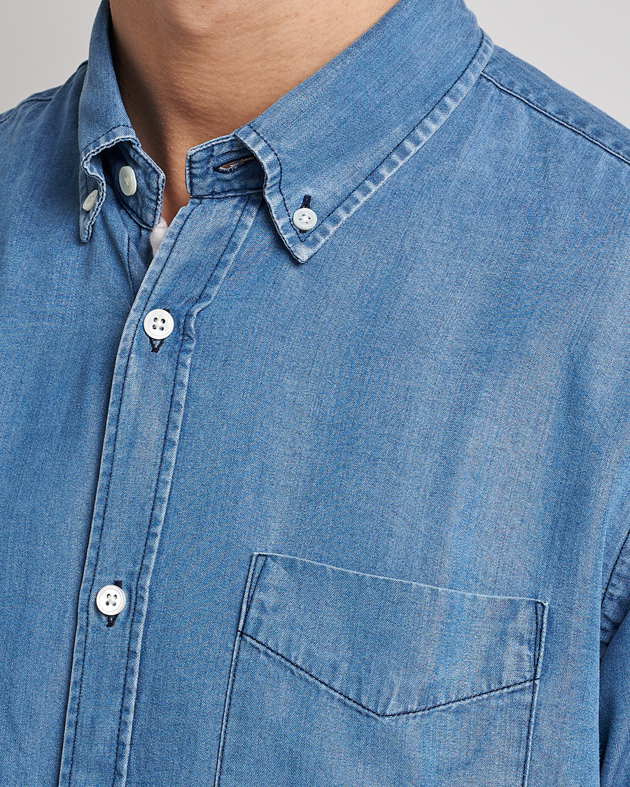 Men | Shirts | NN07 | Levon Tencel Denim Shirt Light Blue