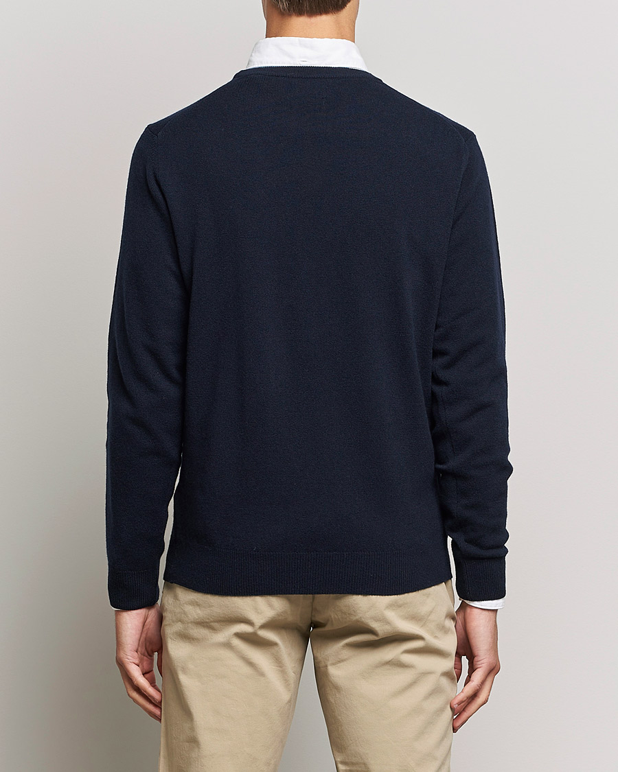 Men | Sweaters & Knitwear | GANT | Lambswool Crew Neck Pullover Marine
