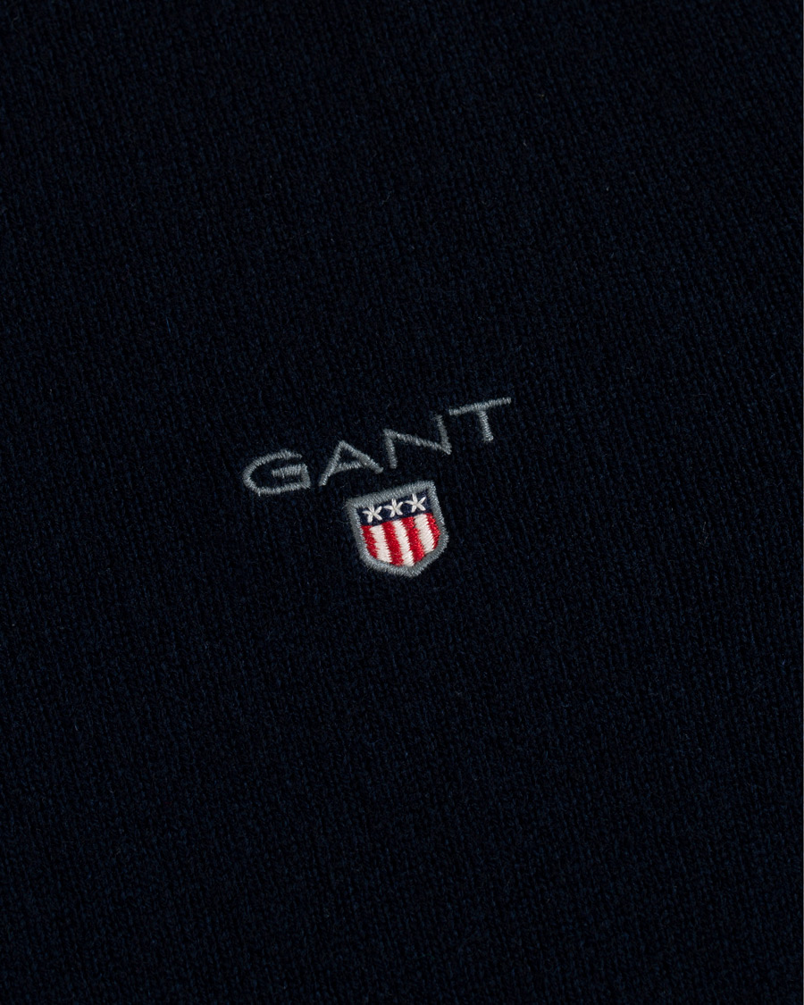 Men | Sweaters & Knitwear | GANT | Lambswool Crew Neck Pullover Marine
