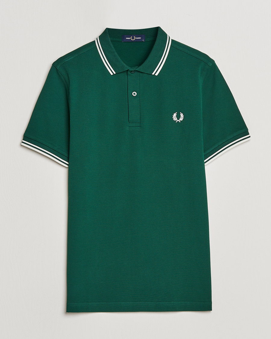 Men |  | Fred Perry | Twin Tipped Polo Shirt Ivy/Snow White