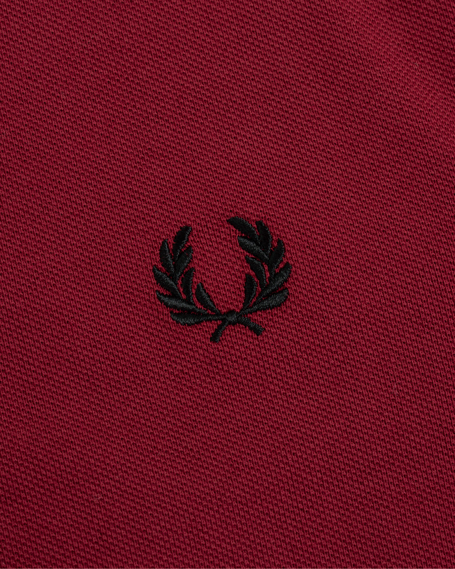 Men | Sweaters & Knitwear | Fred Perry | Slim Fit Long Sleeve Polo Twin Tip Wine Red