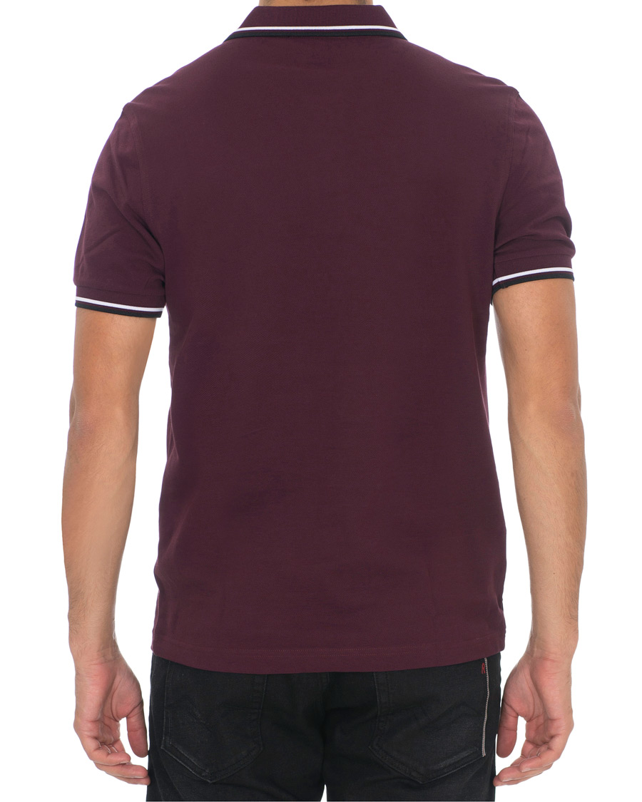 Men | Polo Shirts | Fred Perry | Slim Fit Polo Twin Tip Wine Red/White