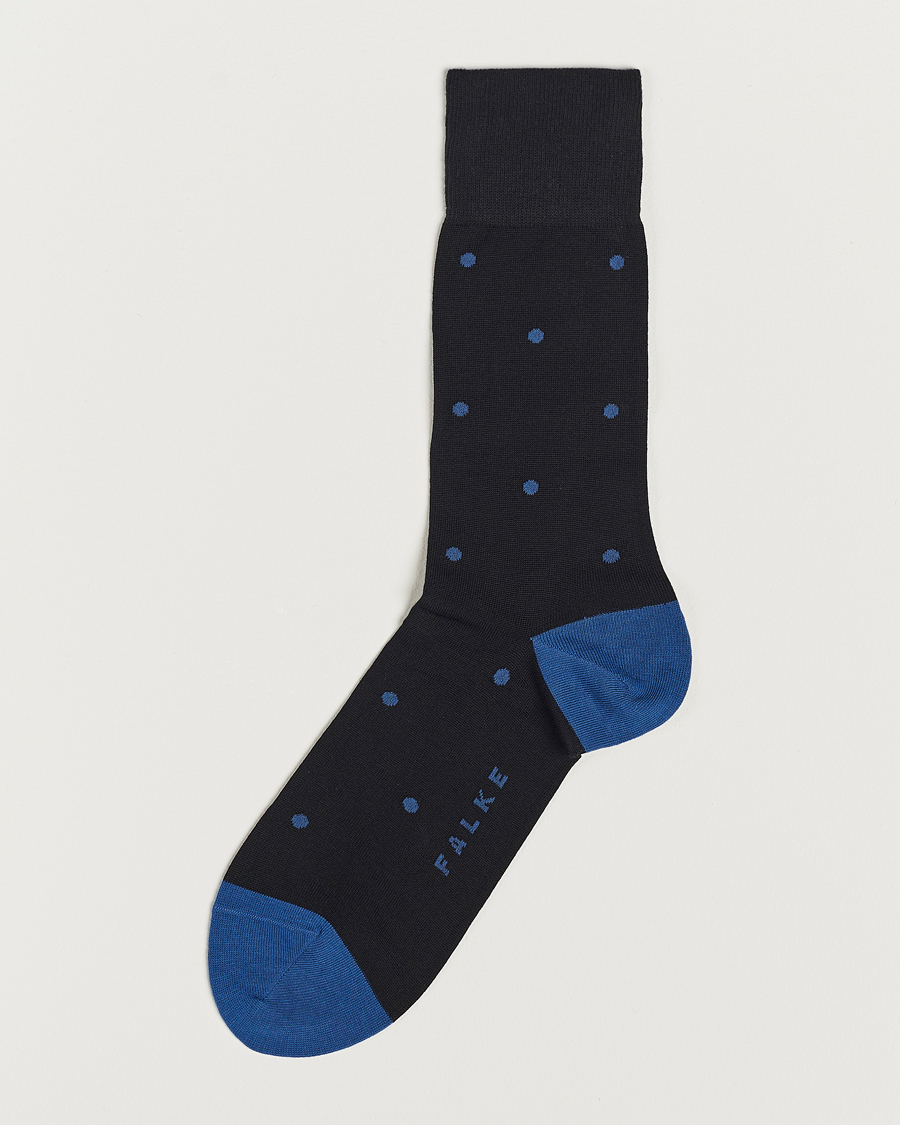 Men | Underwear & Socks | Falke | Cotton Dot Sock Black/Sapphire