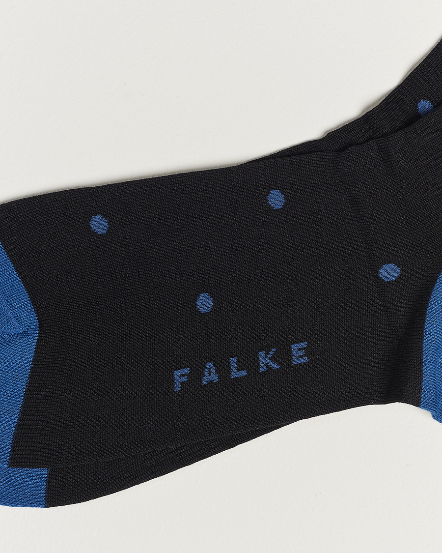 Men |  | Falke | Cotton Dot Sock Black/Sapphire
