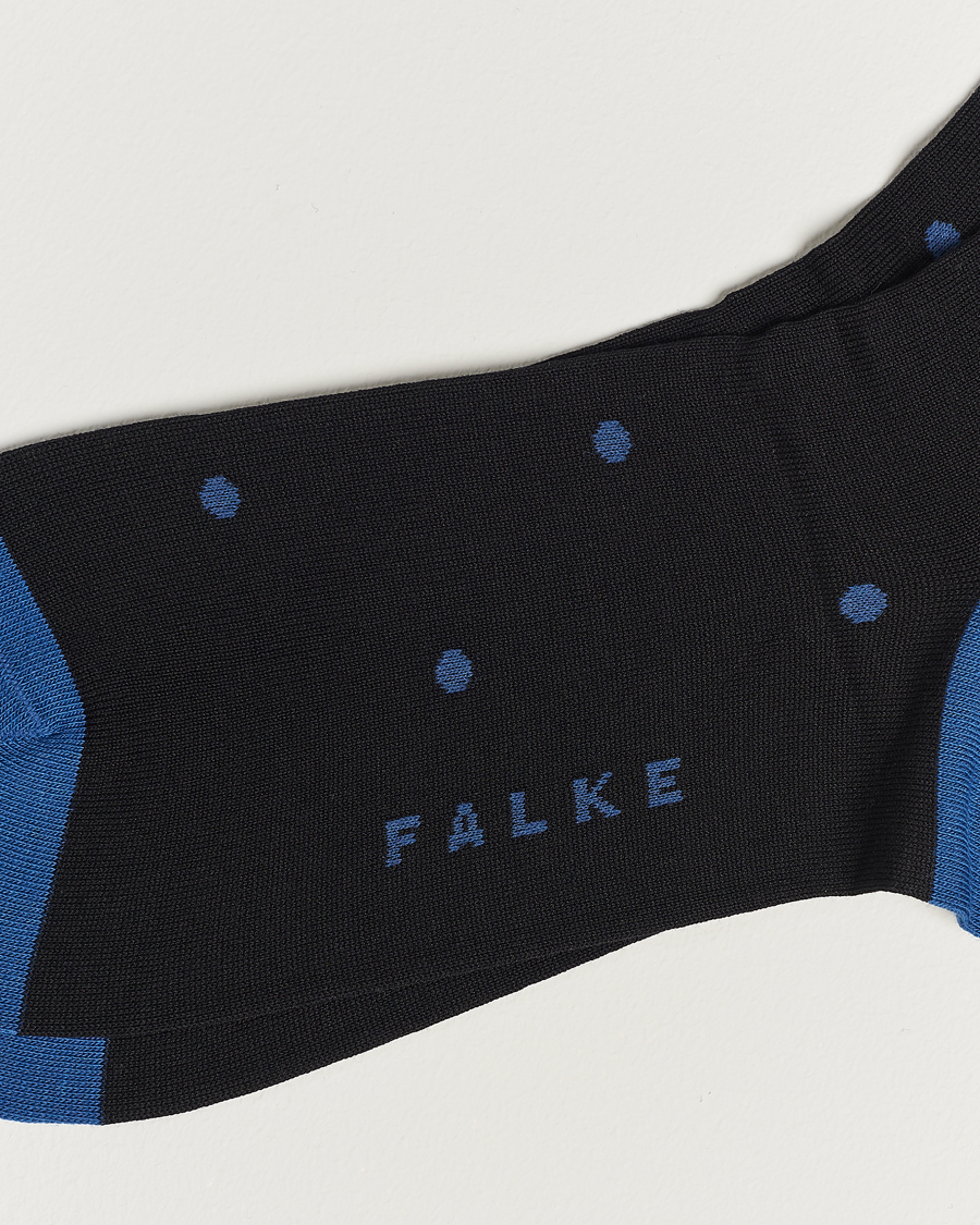 Men | Underwear & Socks | Falke | Cotton Dot Sock Black/Sapphire