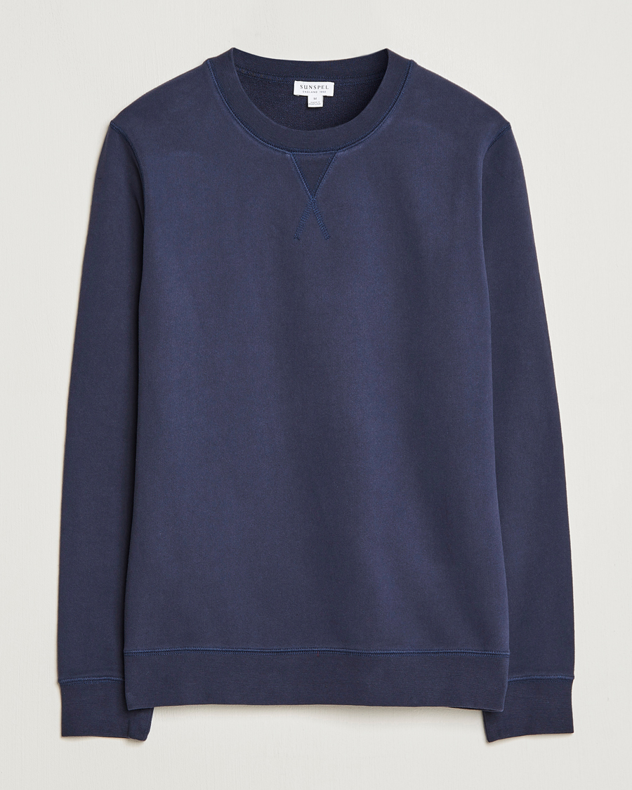 Men | Sweaters & Knitwear | Sunspel | Loopback Sweatshirt Navy