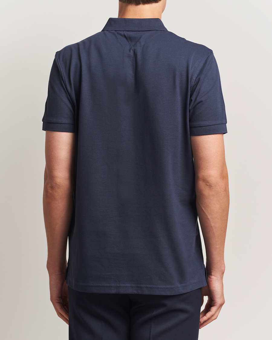 Men | Polo Shirts | Sunspel | Short Sleeve Pique Polo Navy