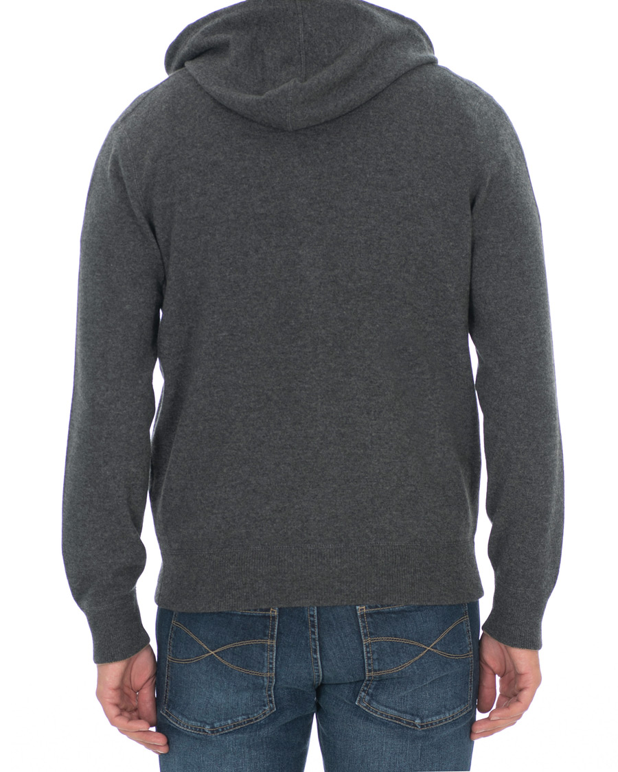 Men | Sweaters & Knitwear | Brunello Cucinelli | Cashmere Zip Hoodie Dark Grey