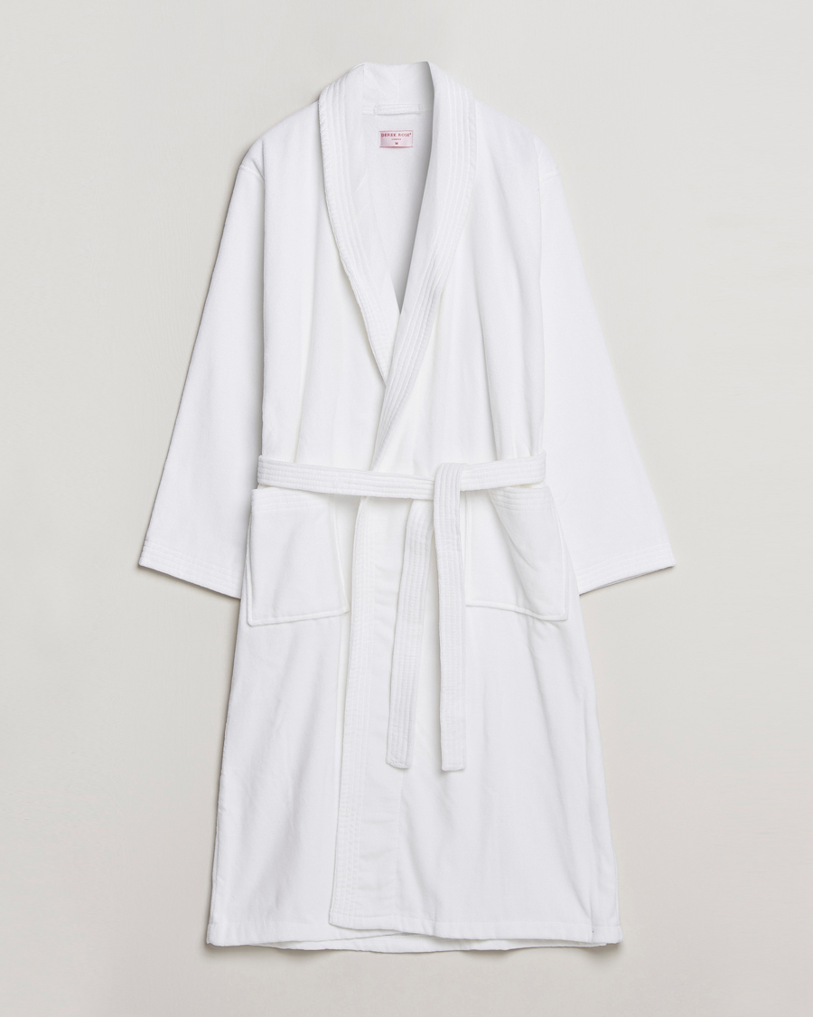 Men | Robes | Derek Rose | Cotton Velour Gown White