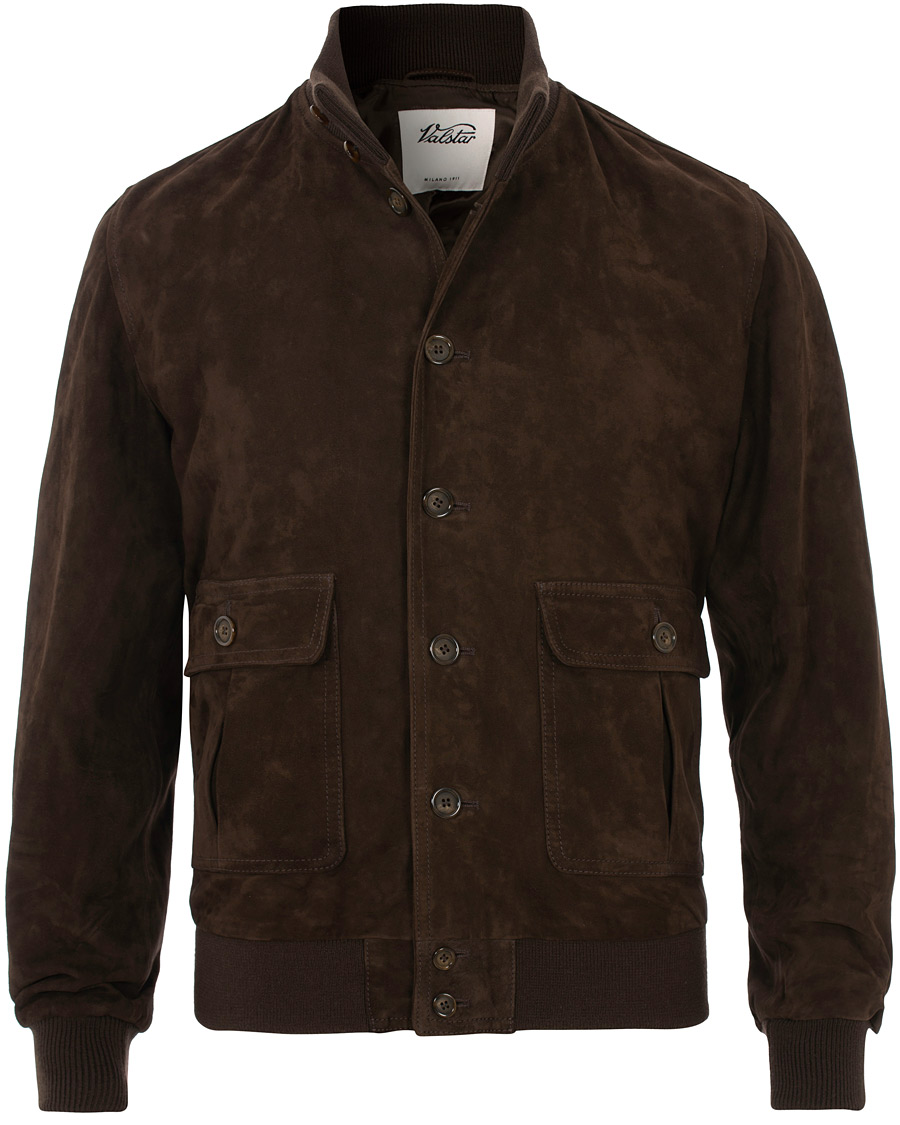 Men | Coats & Jackets | Valstar | Valstarino Suede Jacket Dark Brown