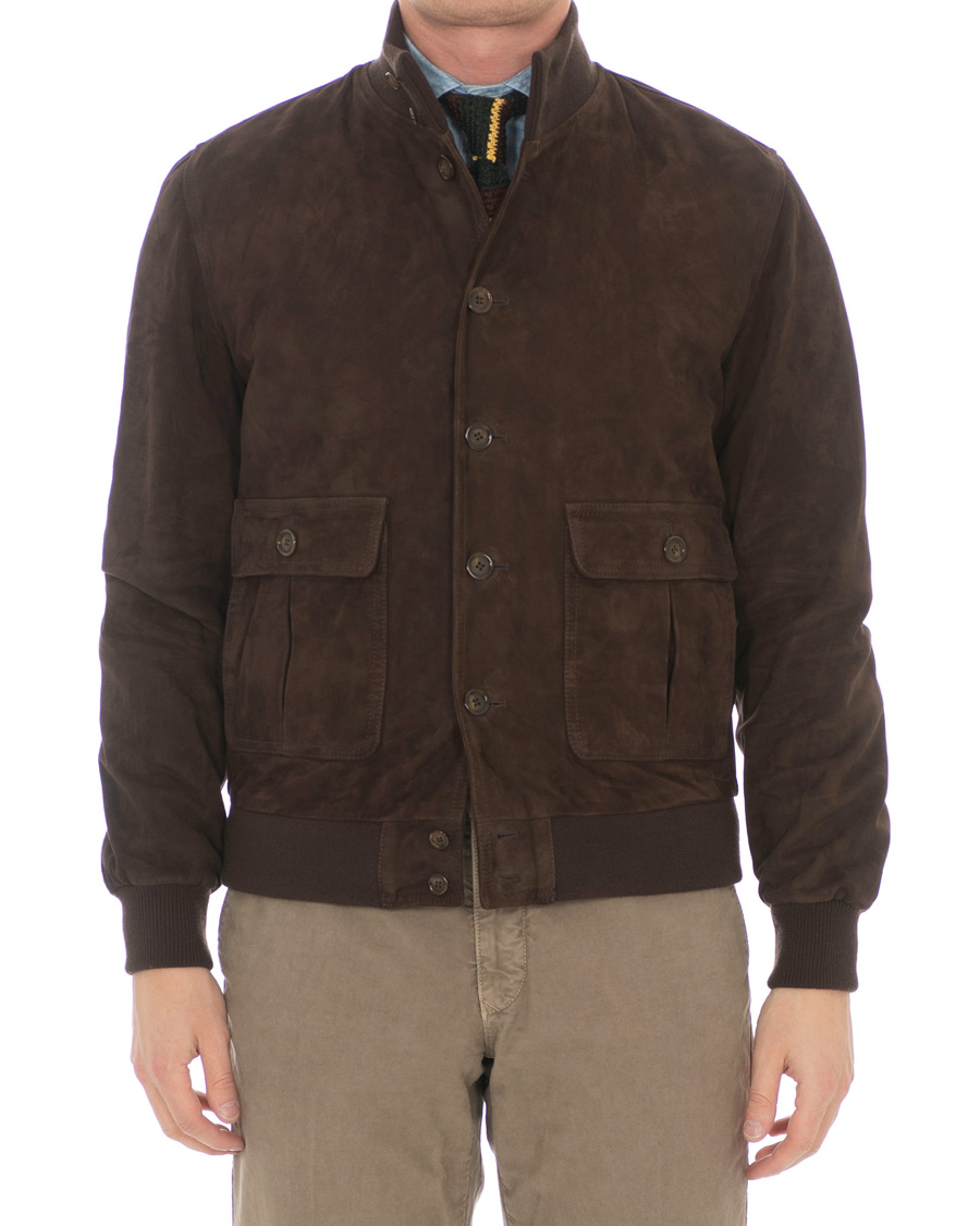 Men | Coats & Jackets | Valstar | Valstarino Suede Jacket Dark Brown