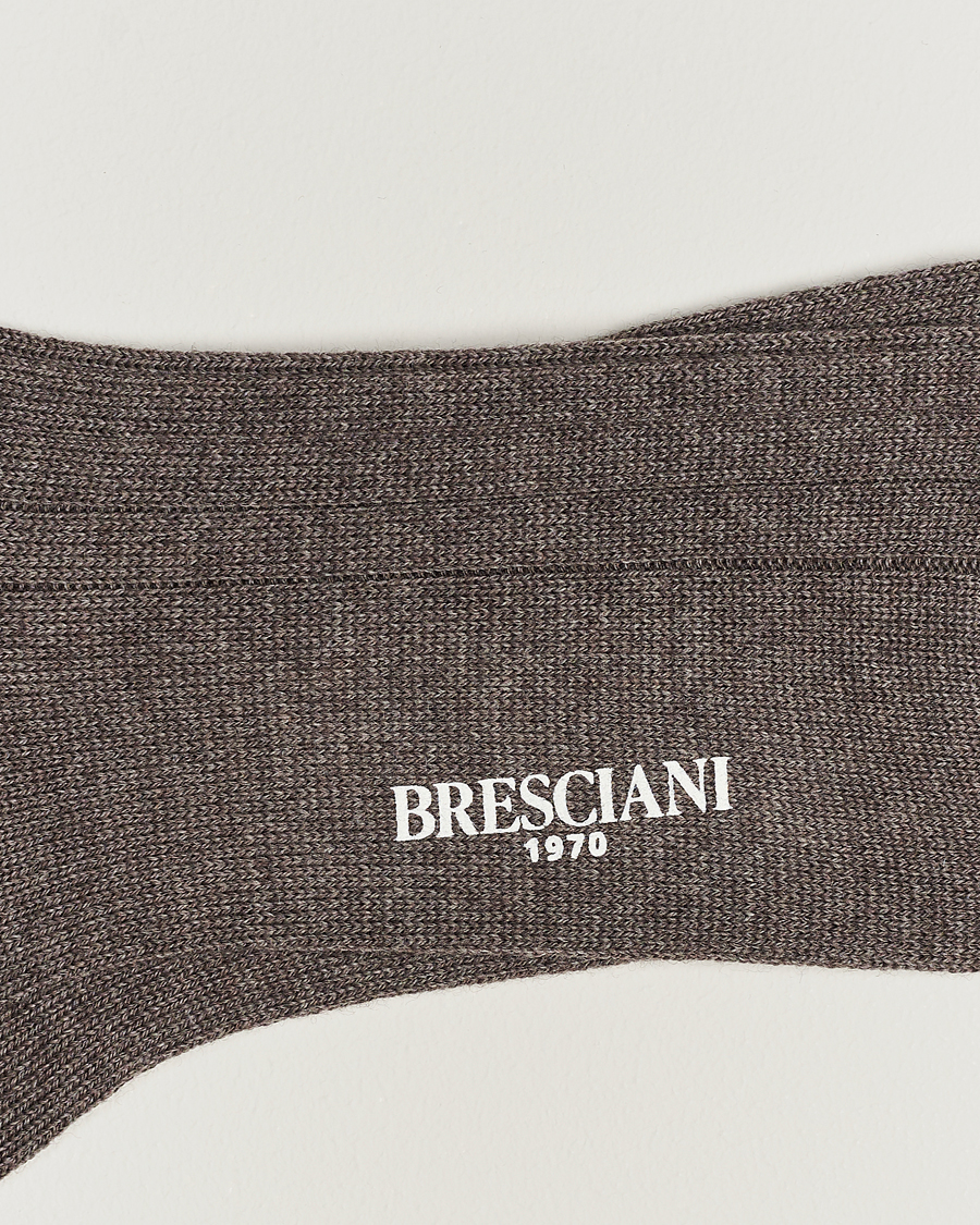 Men | Underwear & Socks | Bresciani | Wool/Nylon Heavy Ribbed Socks Taupe