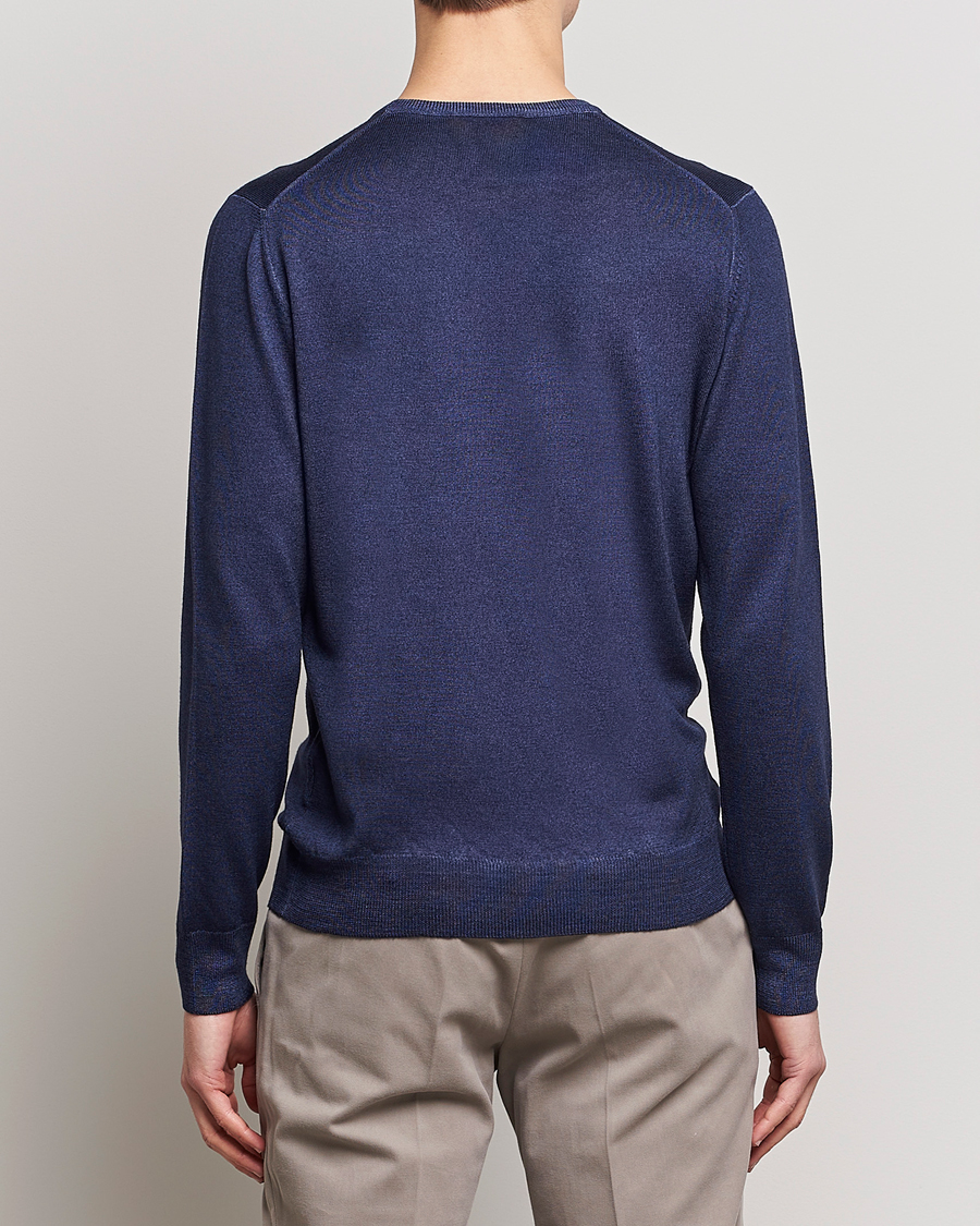 Men | Sweaters & Knitwear | Gran Sasso | Vintage Merino Fashion Fit Crew Neck Pullover Navy