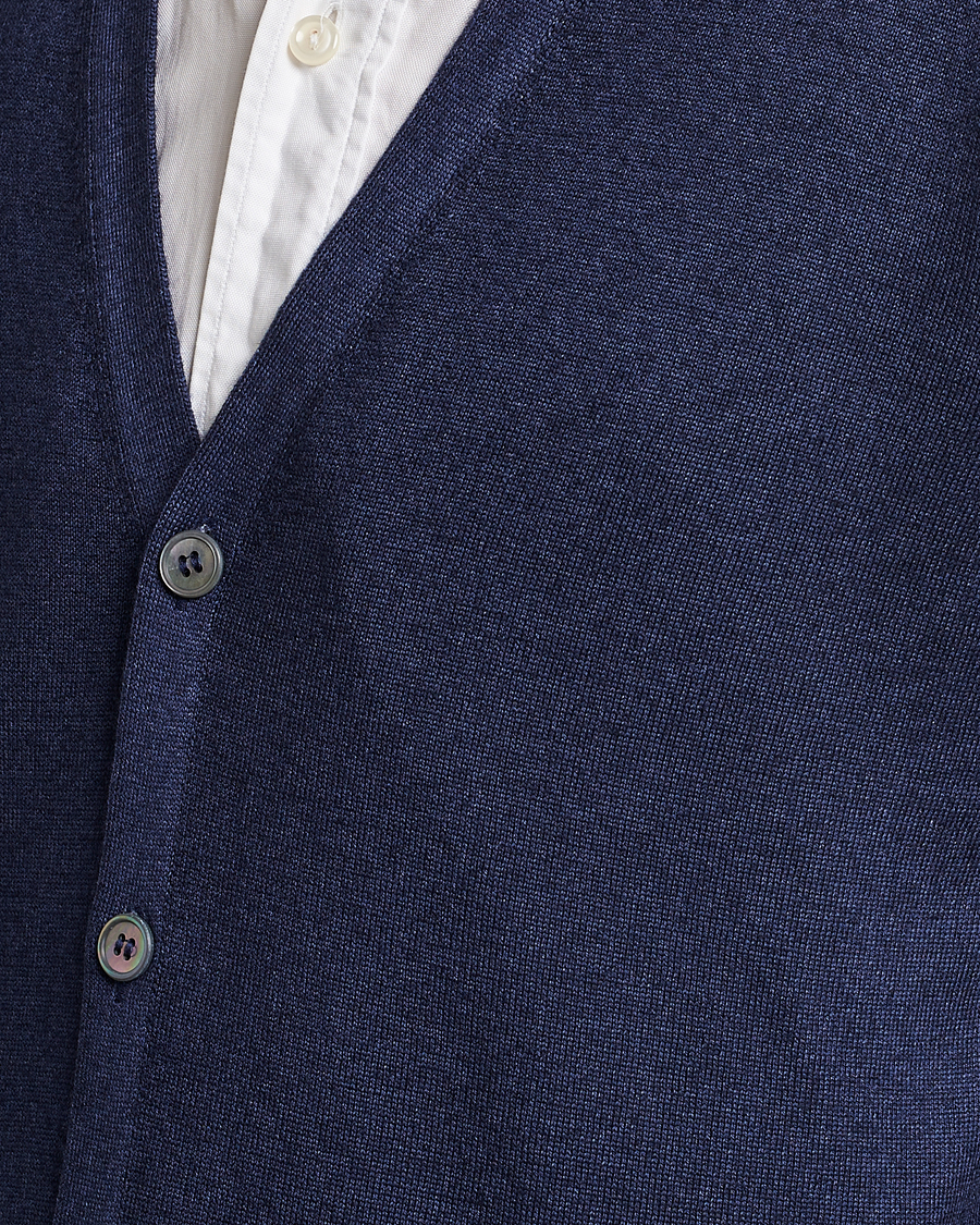 Men | Sweaters & Knitwear | Gran Sasso | Vintage Merino Fashion Fit Cardigan Navy