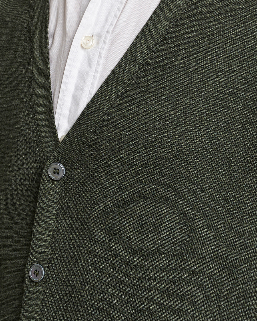 Men | Sweaters & Knitwear | Gran Sasso | Vintage Merino Fashion Fit Cardigan Green