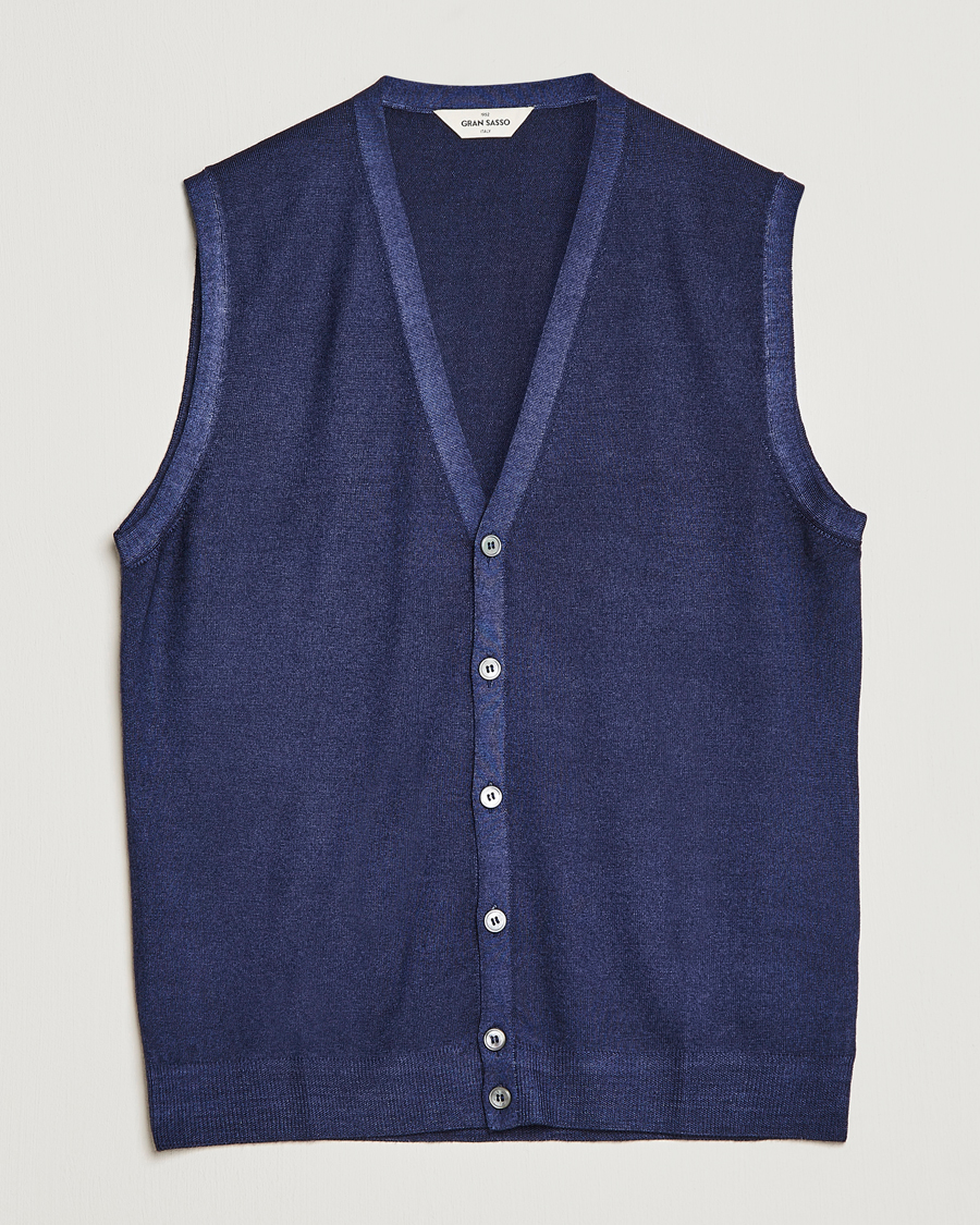 Men | Sweaters & Knitwear | Gran Sasso | Vintage Merino Fashion Fit Slipover Navy