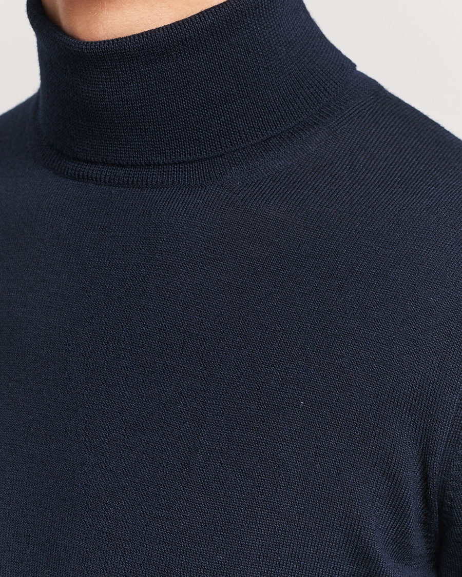 Men | Sweaters & Knitwear | Gran Sasso | Merino Fashion Fit Rollneck Navy